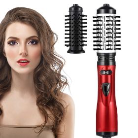 Rotating Hair Dryer Brush Blow Dryer Hair Curler Brush One Step Hair Blower Brush Hot Air Comb 3 In 1 Hair Straightening Brush (Plug Type: EU Plug, Color: Red)